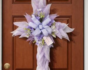 Purple Cross Easter Wreath