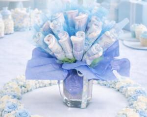 Diaper Cake Bouquet – Baby in Bloom Handmade Baby Shower Gift