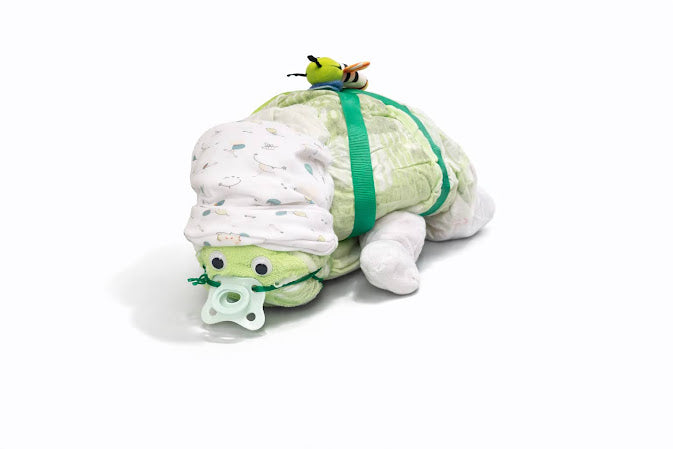 Turtle Diaper Cake – Baby Shower Centerpiece Gift (Handmade)