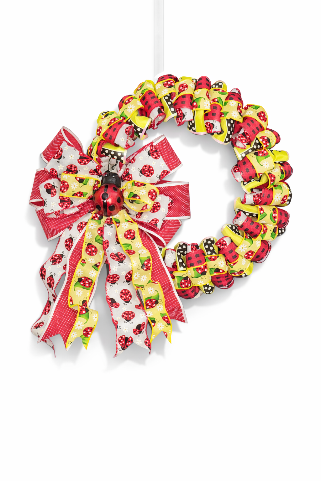 Ladybug Ribbon Wreath