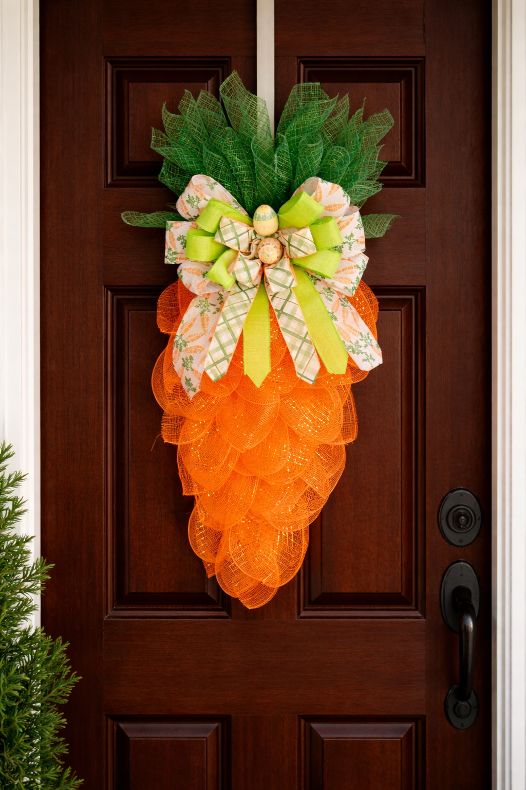 Handmade Carrot Easter Wreath – Orange Spring Front Door Décor