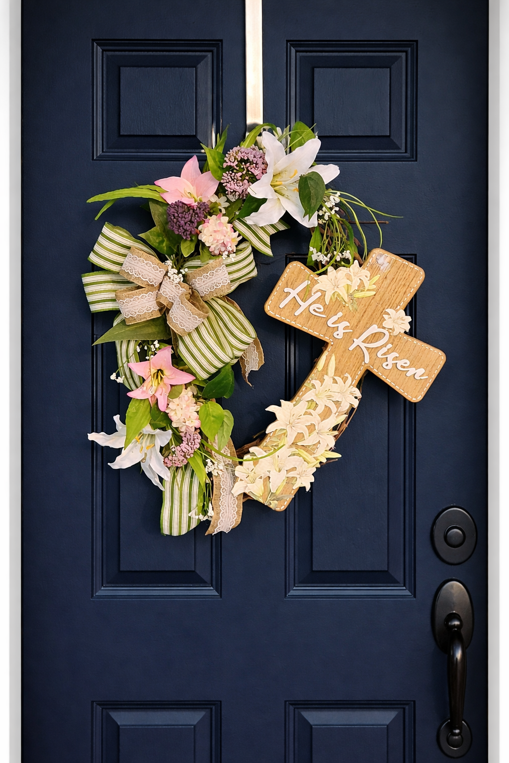 Handmade He Is Risen Grapevine Wreath – Christian Easter Spring Décor
