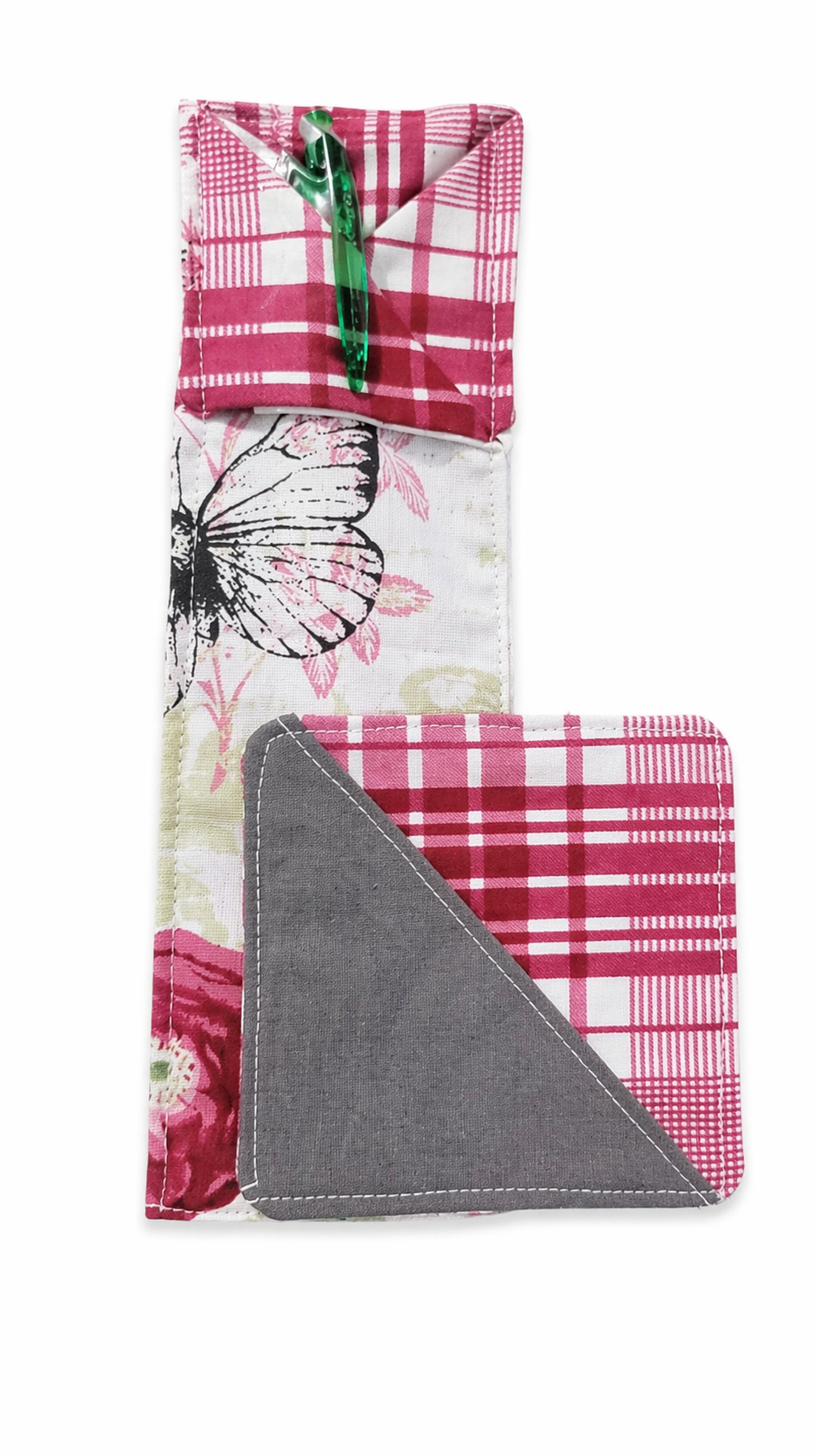 Handmade Fabric Bookmark Set with Pen Holder & Corner Page Marker