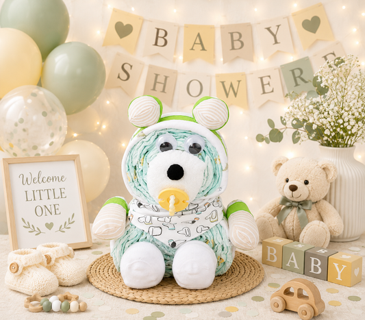 Gender Neutral Bear Diaper Cake Gift
