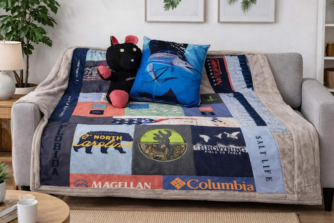Custom Memory Blanket from Clothing – Handmade T-Shirt Keepsake Gift