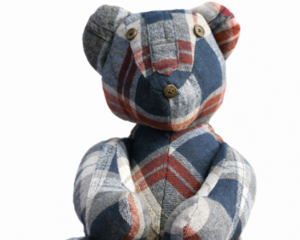 Memory teddy bear made from cherished clothing keepsake