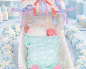 Handcrafted Bassinet Diaper Cake Baby Gift