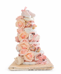 PORTFOLIO Example Only- Elegant Pink Baby Shower Diaper Cake Centerpiece