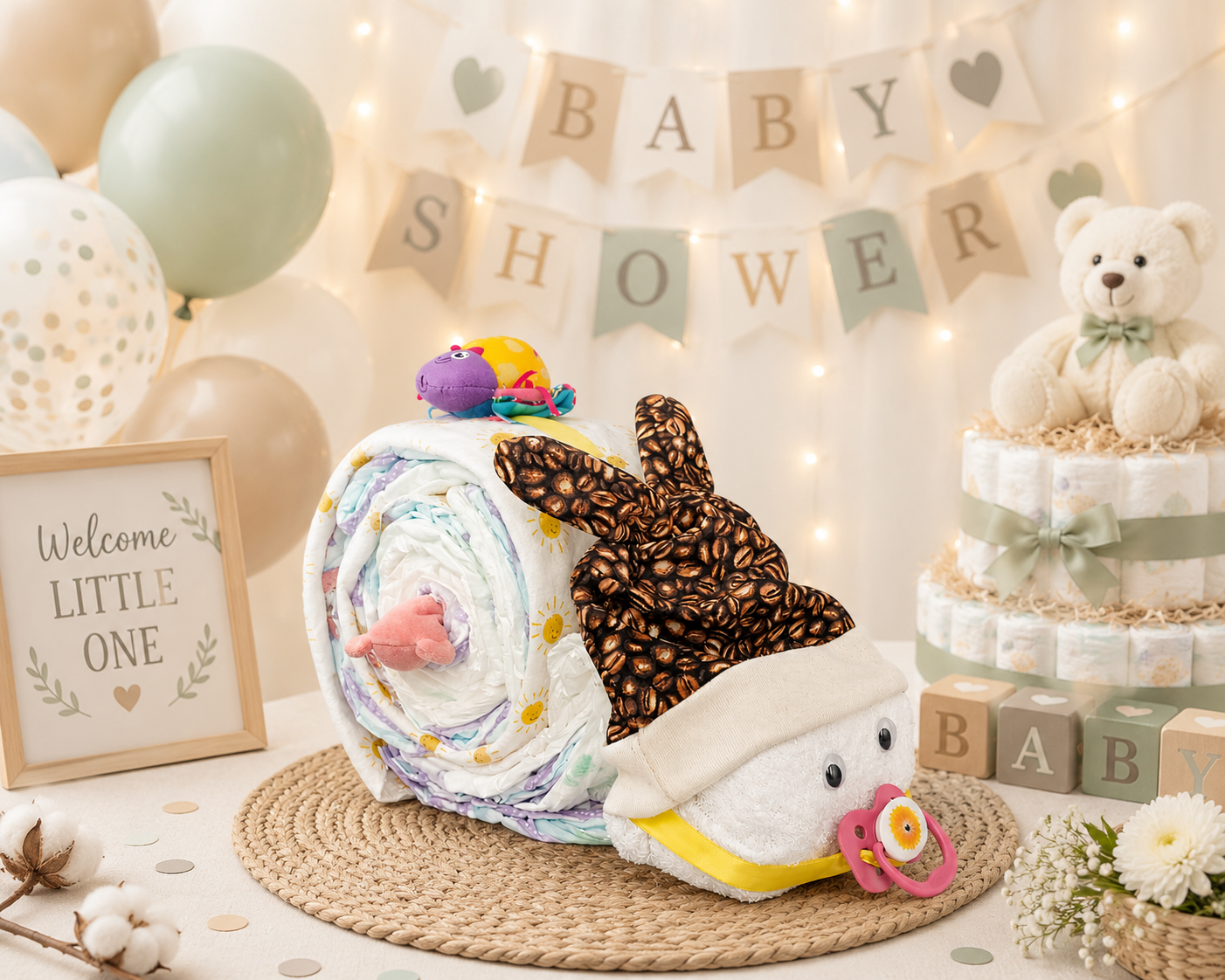 Snail Diaper Cake Baby Gift