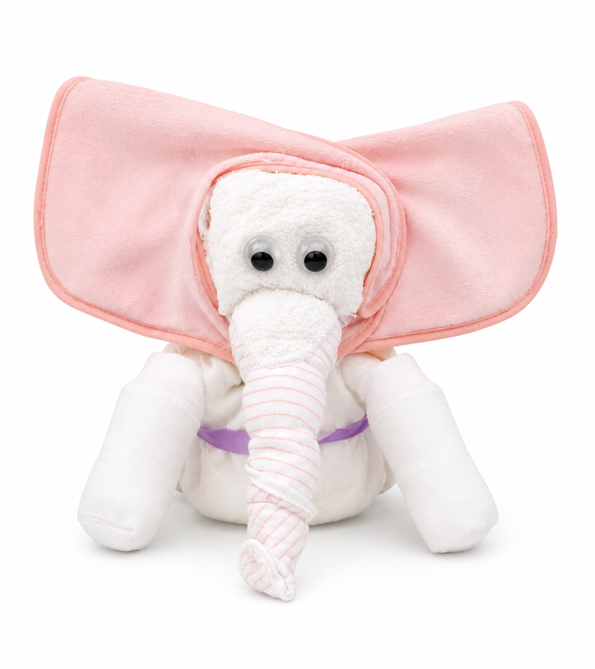 Pink Elephant Diaper Cake – Handmade Baby Girl Shower Gift