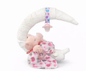 PORTFOLIO Example Only- Over the Moon Diaper Cakes- Girl