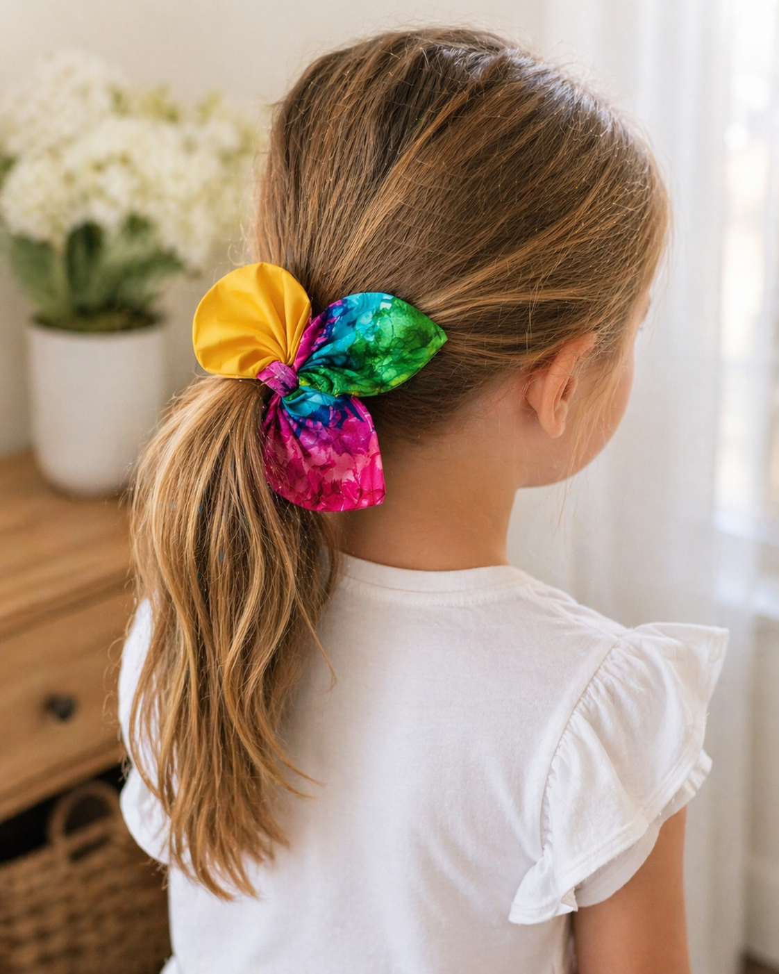 Handmade Butterfly Bow Ponytail Holder – Hair Tie for Kids & Adults