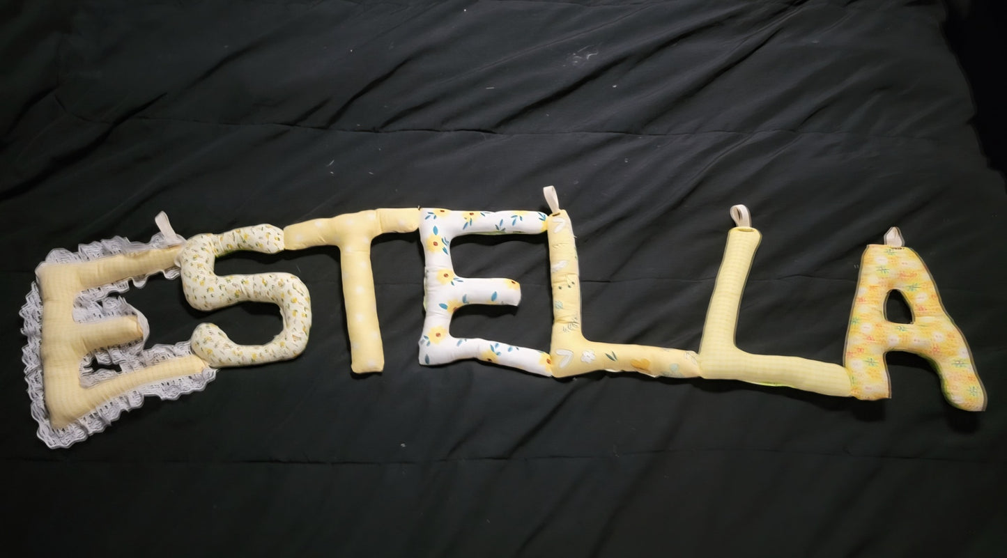 Personalized Fabric Name Letters – Handmade Nursery Wall Décor- Buy 1 for $5 OR Buy 4 for $16