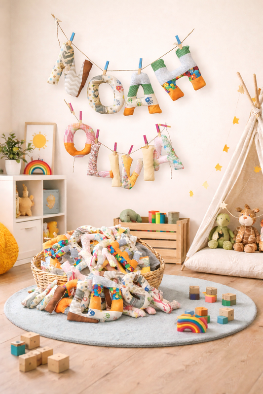 Personalized Fabric Name Letters – Handmade Nursery Wall Décor- Buy 1 for $5 OR Buy 4 for $16