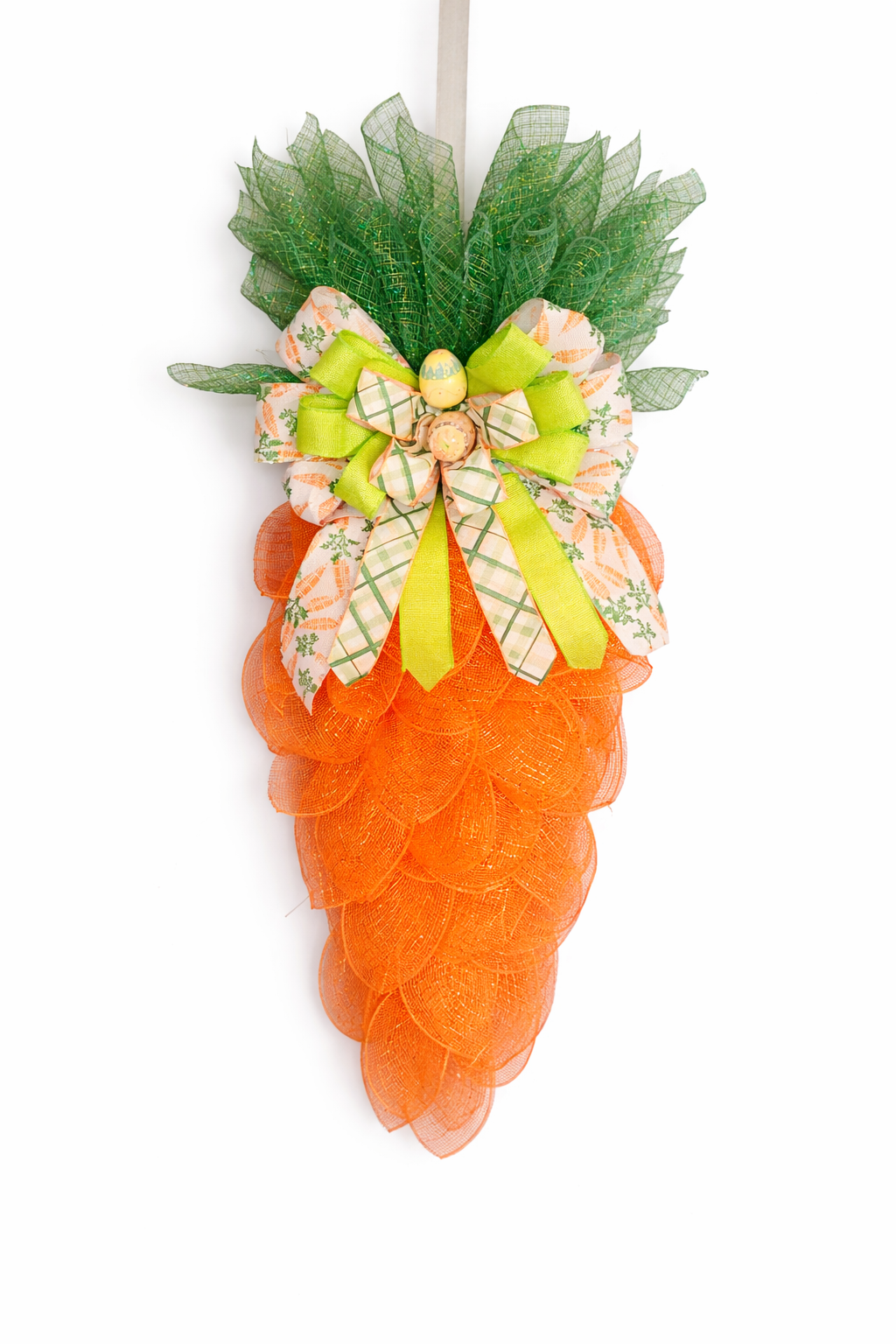 Handmade Carrot Easter Wreath – Orange Spring Front Door Décor